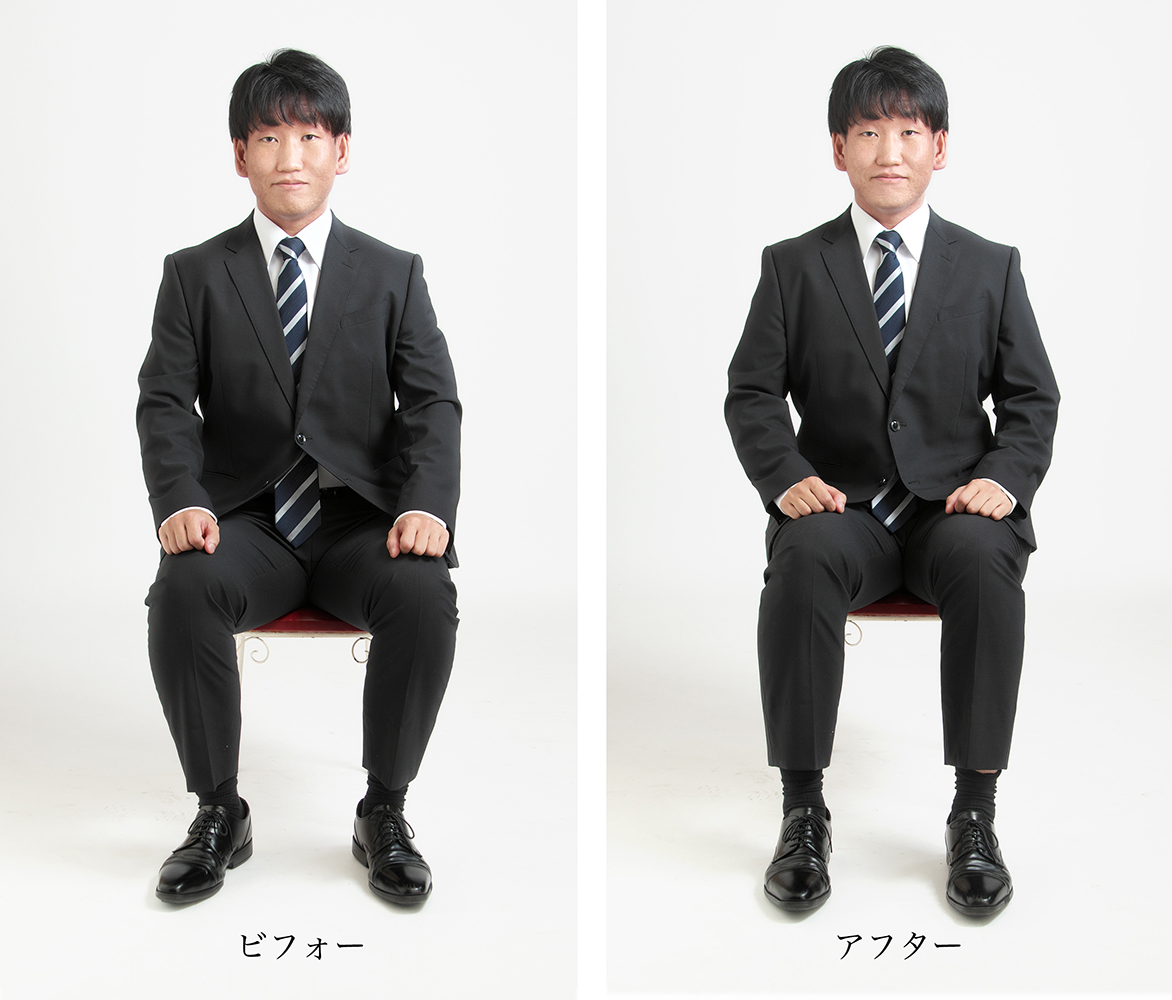 就活証明写真 ビフォー・アフター